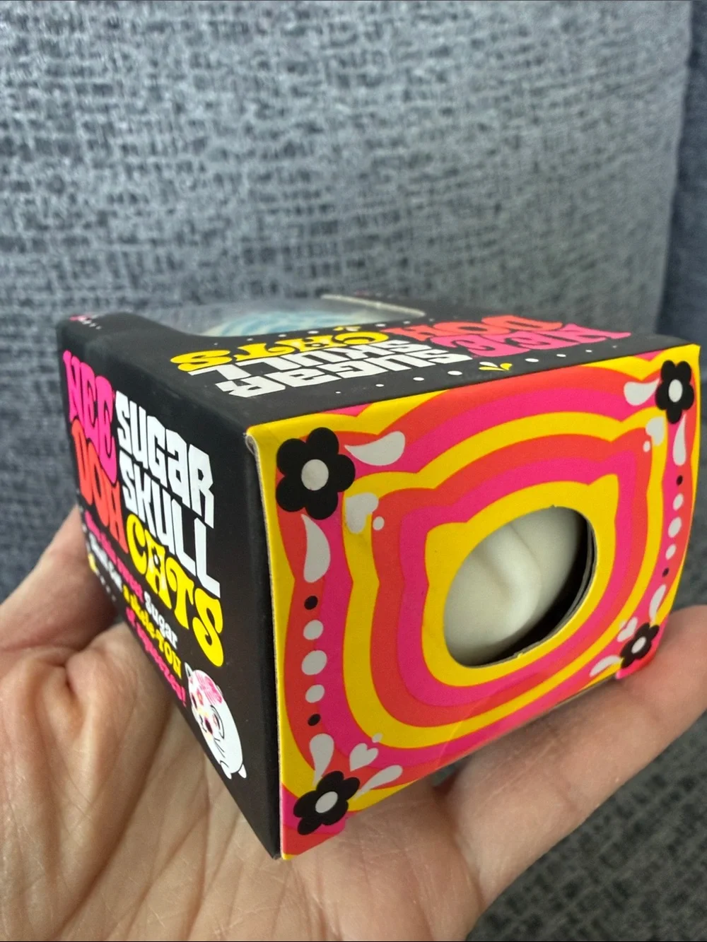 Nee Doh Sugar Skull Cat – White Kids Stress Toy